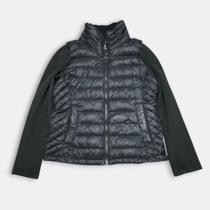 Calvin Klein Womens Medium Black Performance Down Puffer Vest Jacket Long Sleeve